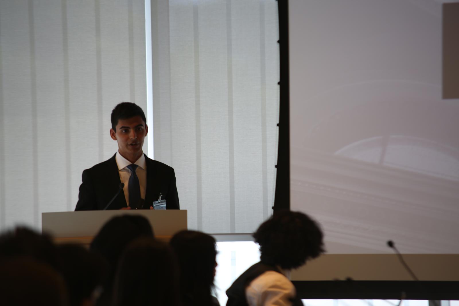 Opening the session in front of the room
