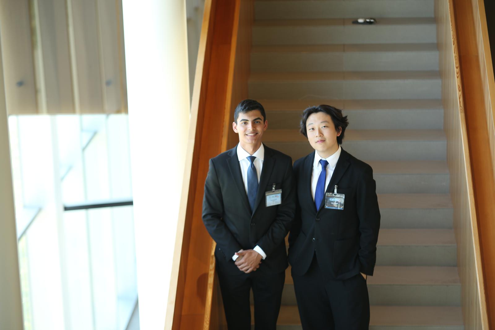 With a teammate at the venue